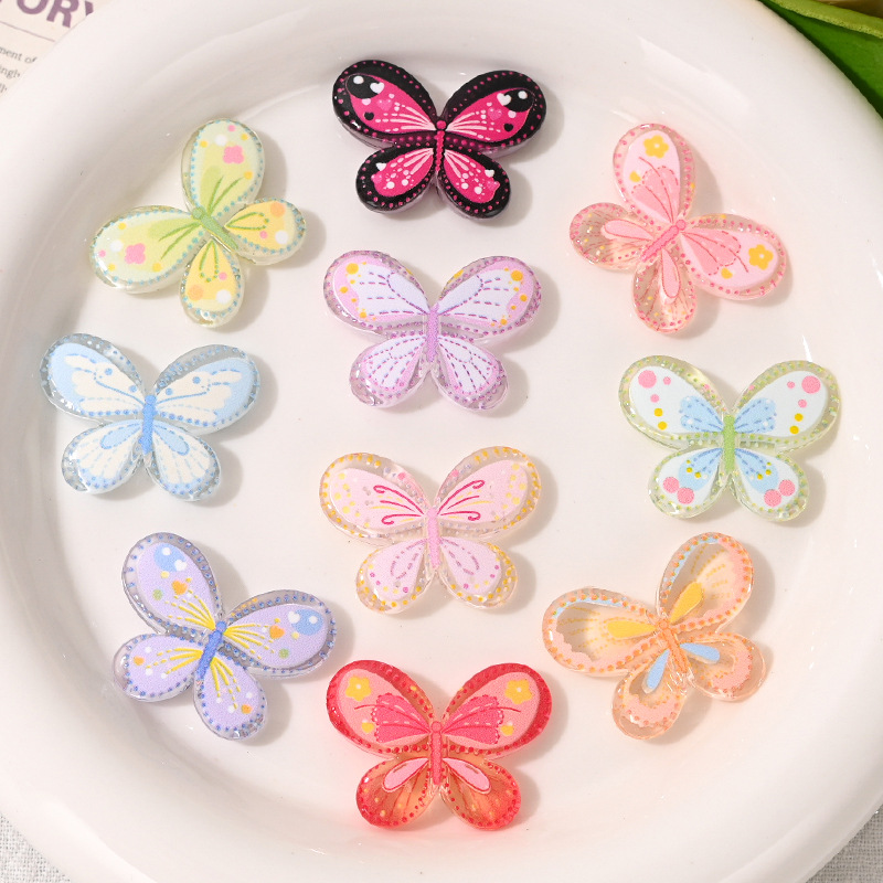 Phone Accessories Beads - Contas de acrílico transparentes com estampa