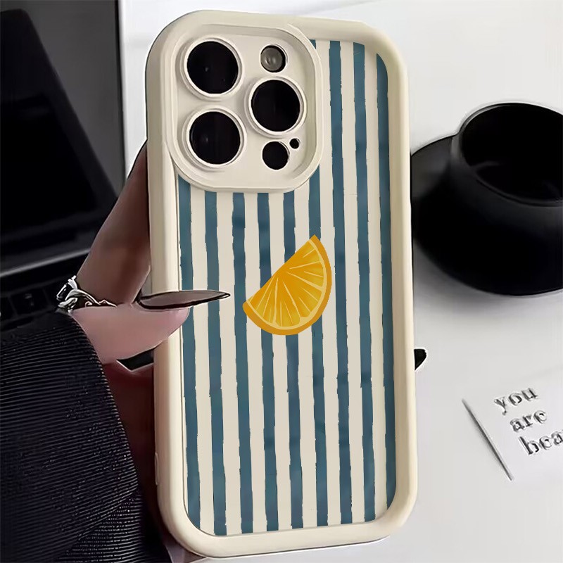 Phone Accessories Iphone - Listrado limão fatia padrão caso de