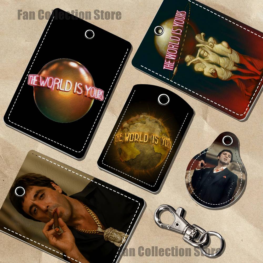 Airtag Holder Case - Porta-cartões de couro Scarfaces The World