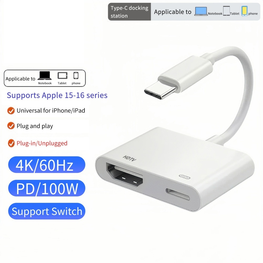 Hdmi Phone Adapter - Adaptador conversor USB-C para hdmi 4k