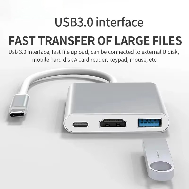 Hdmi Phone Adapter - Adaptador 3 em 1 Tipo C