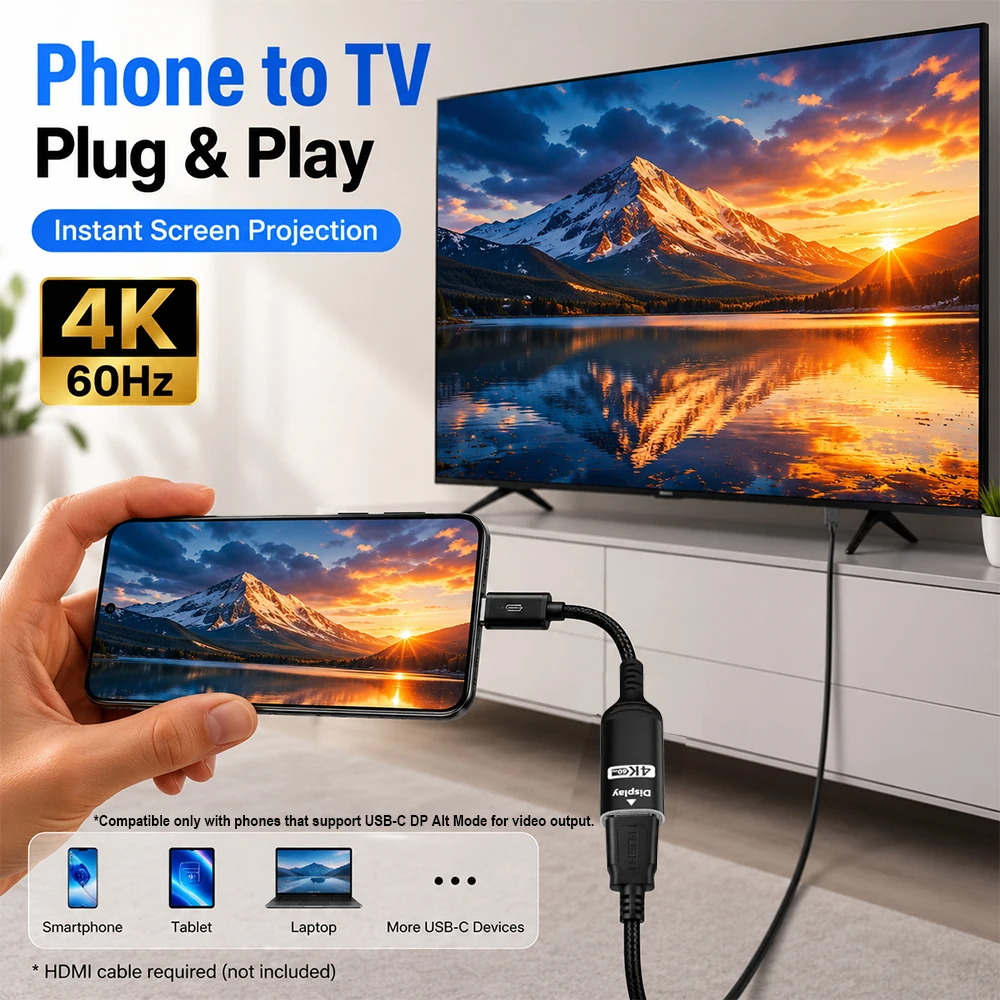 Adaptador USB C para HDMI 4K@6 - Hdmi Phone Adapter avaliação e preço