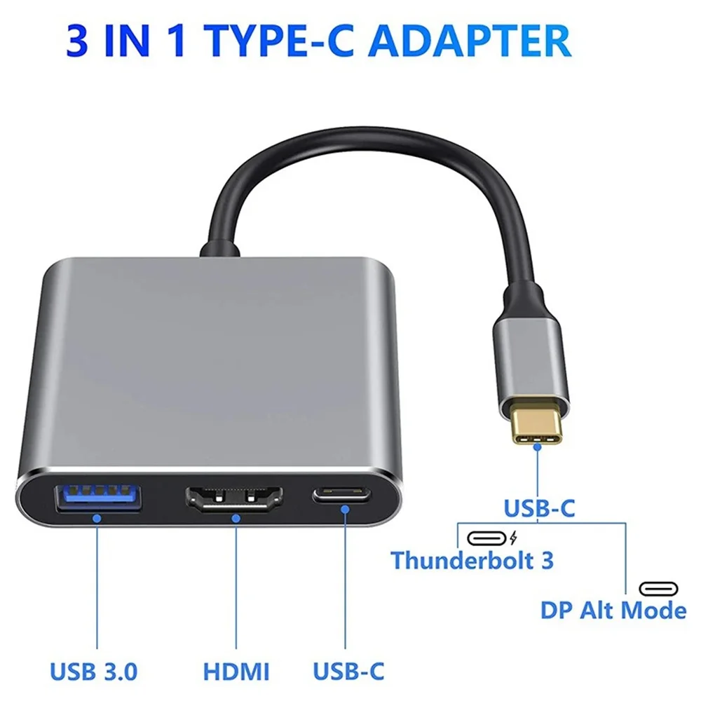 Adaptador USB C HUB 3-em-1, Tr - Hdmi Phone Adapter avaliação e preço