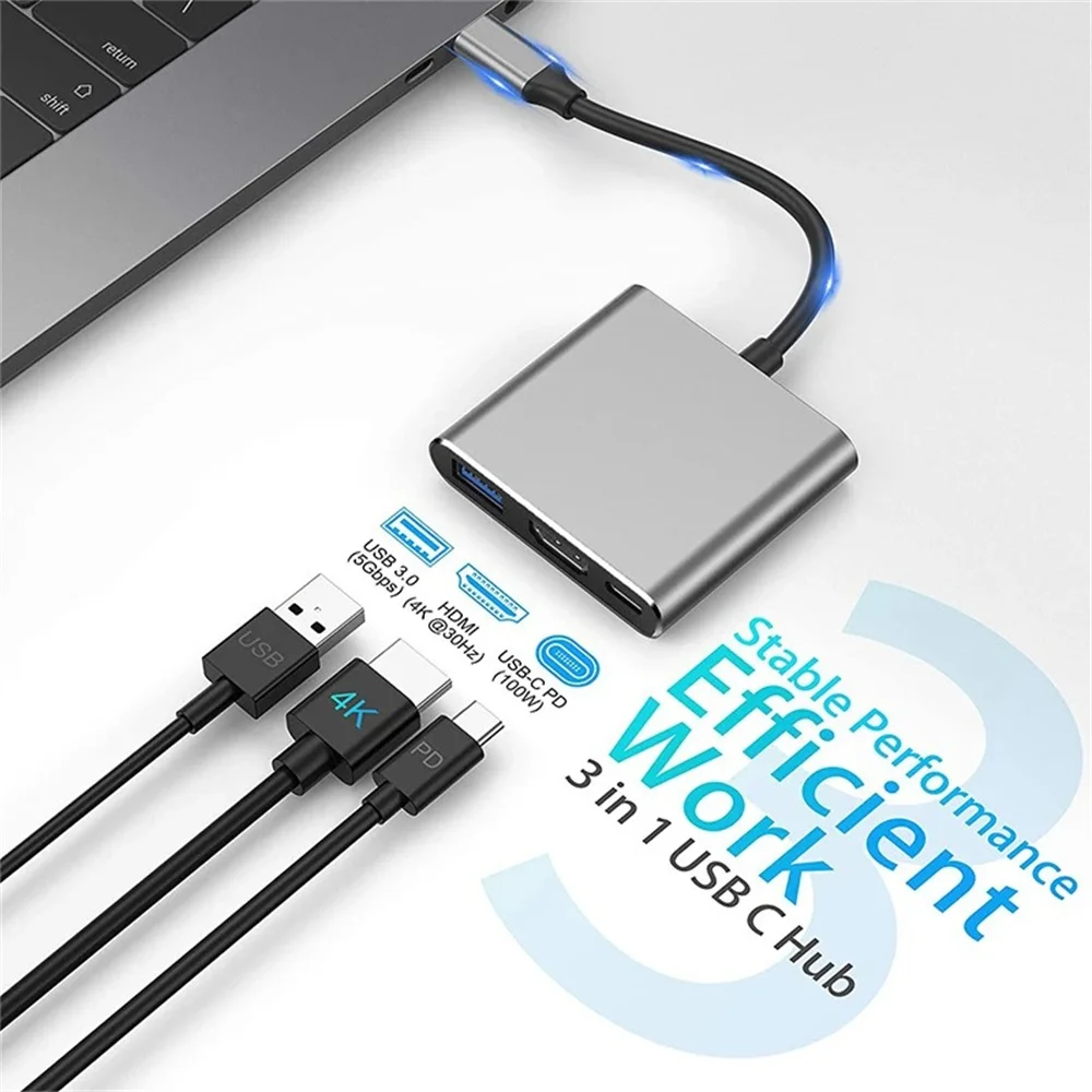 Adaptador USB C HUB 3-em-1, Tr - Hdmi Phone Adapter avaliação e preço